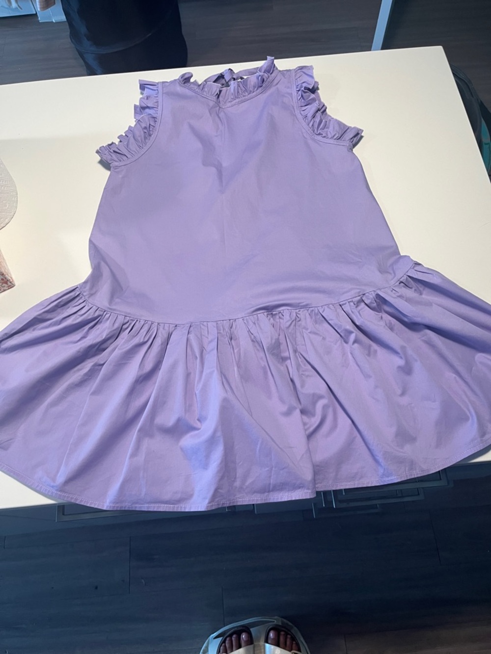 Monica Nera Lavender Ruffle Mini Dress